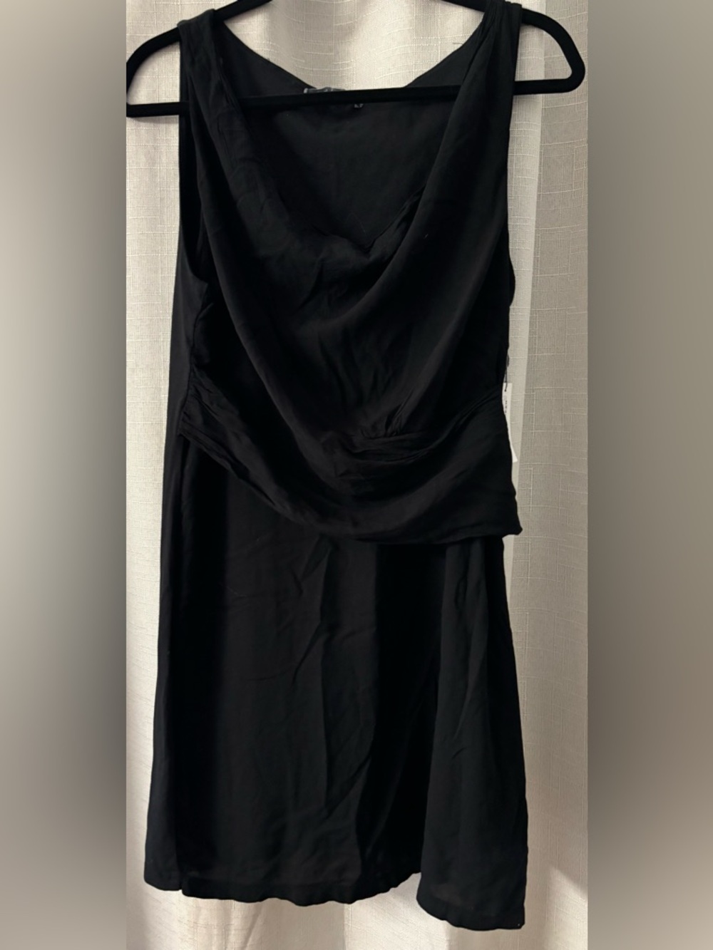 Velvet by Graham & Spencer Black Strapless Cowl Dress with Draped Bodice